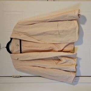 DEX womens XL light pink Linen blend  jacket blazer pockets lined